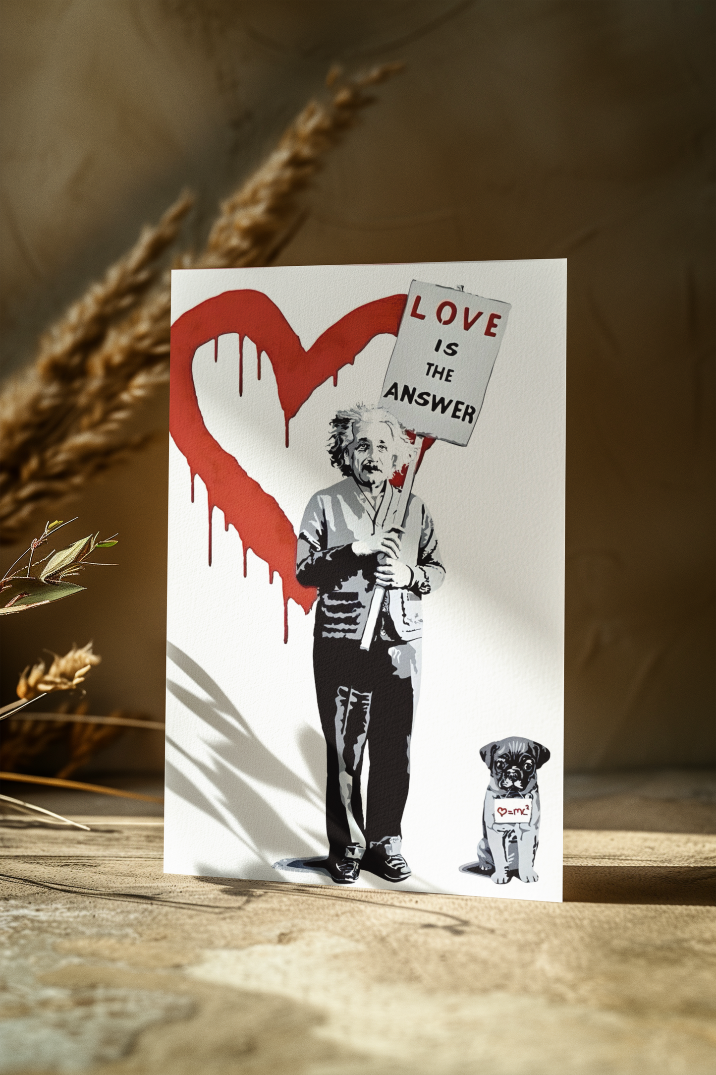 Kunstnerkort Blanding Samling A5 #6 Bansky gatekunst A5 (14.8 cm x 21 cm)