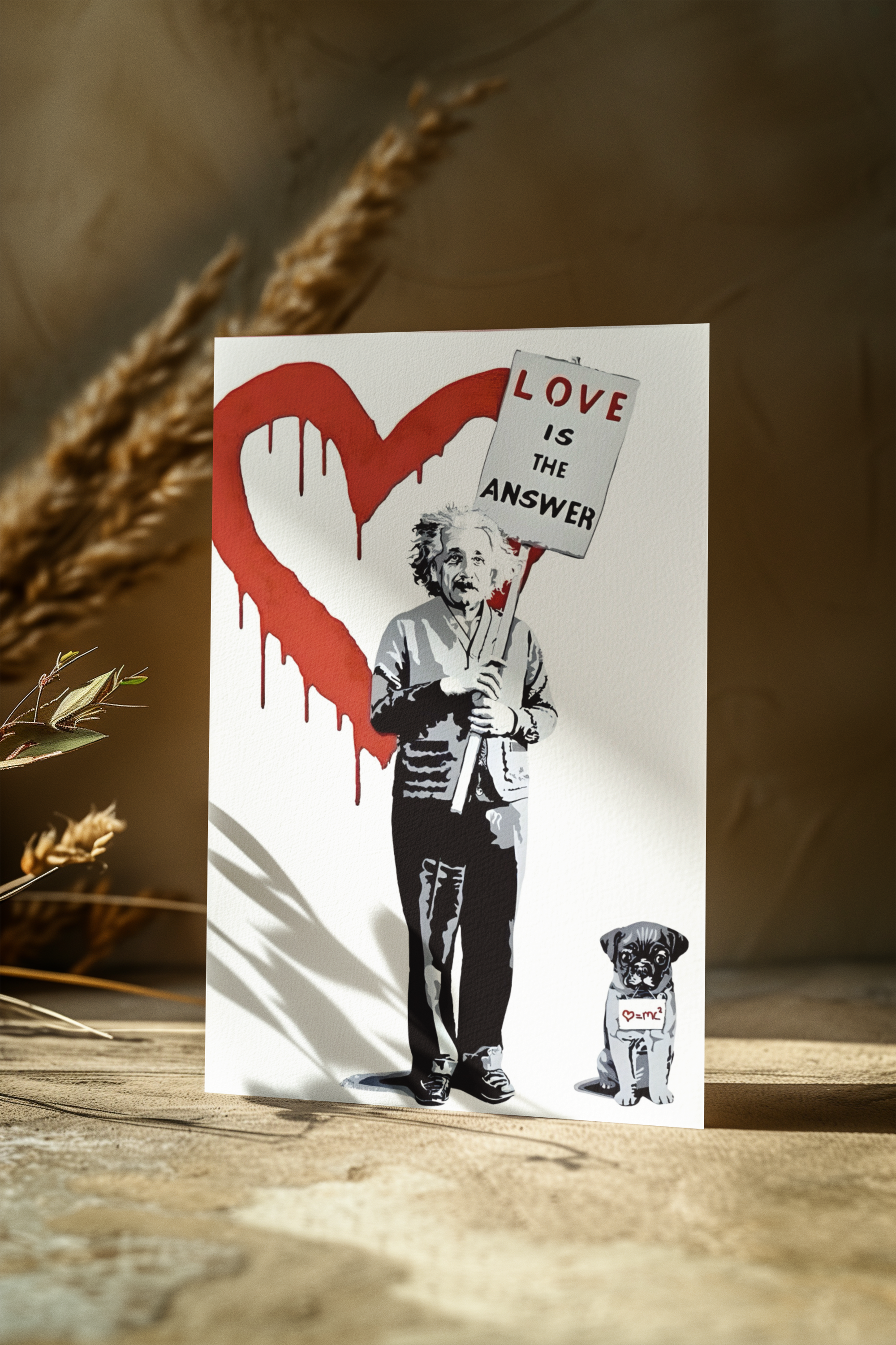 Kunstnerkort Blanding Samling A5 #6 Bansky gatekunst A5 (14.8 cm x 21 cm)