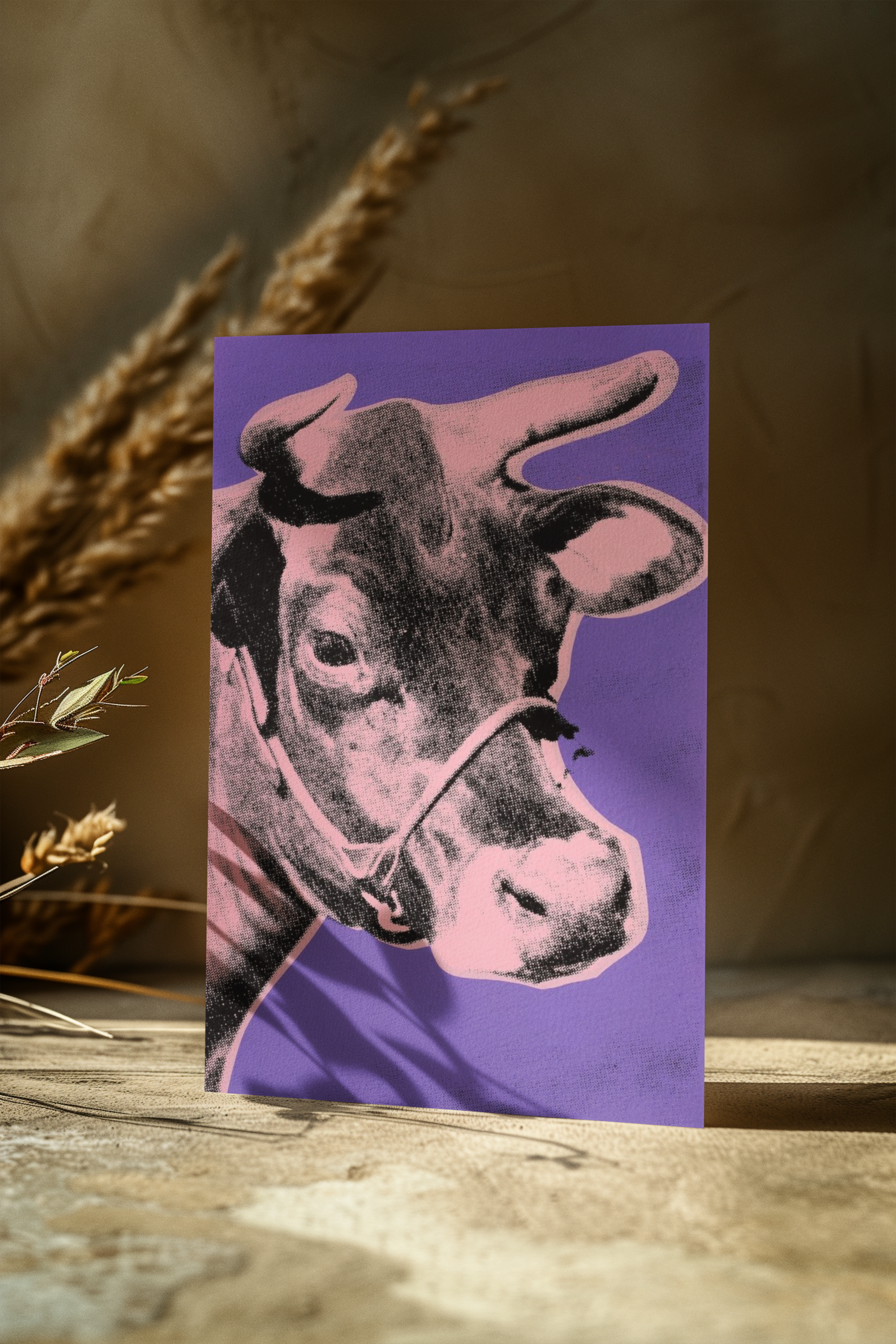 Kunstnerkort Blanding Samling A5 #11 Purple cow - Andy Warhol A5 (14.8 cm x 21 cm)