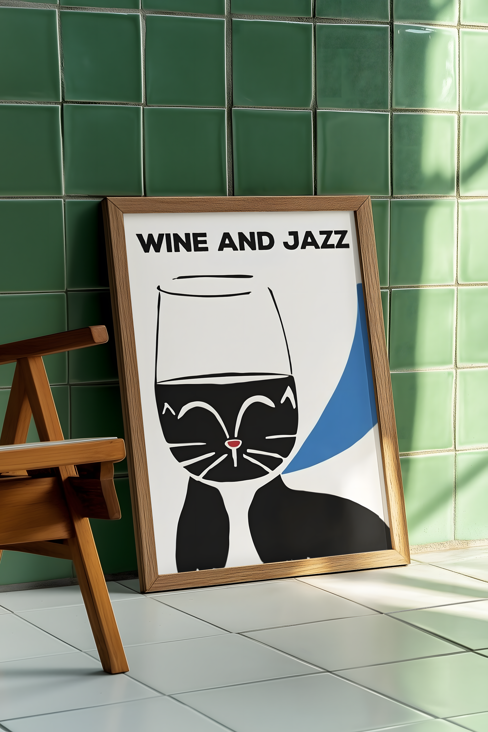 Vintage Wine and Jazz Cat