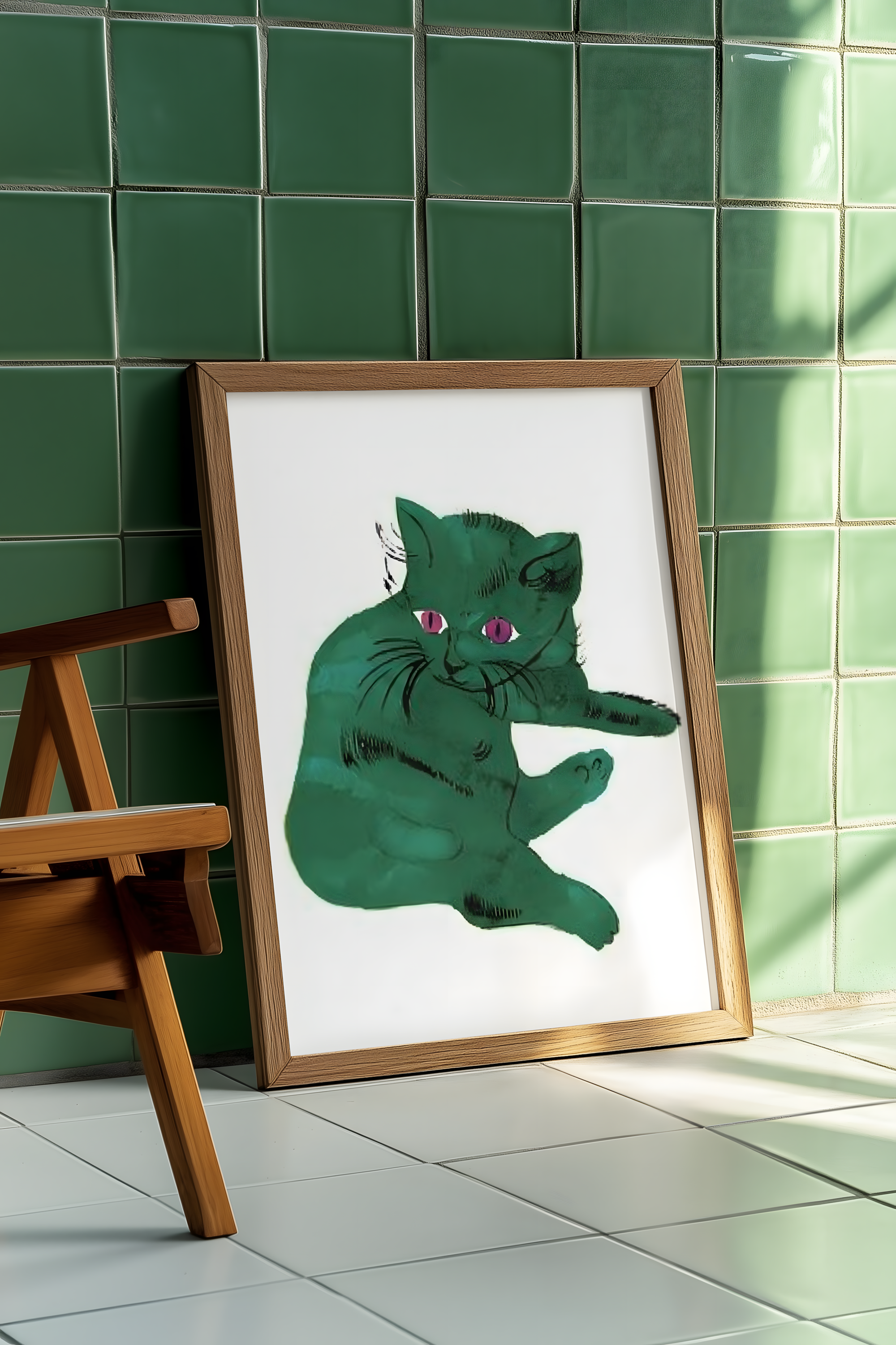 Andy Warhol - Green Cat (1954)