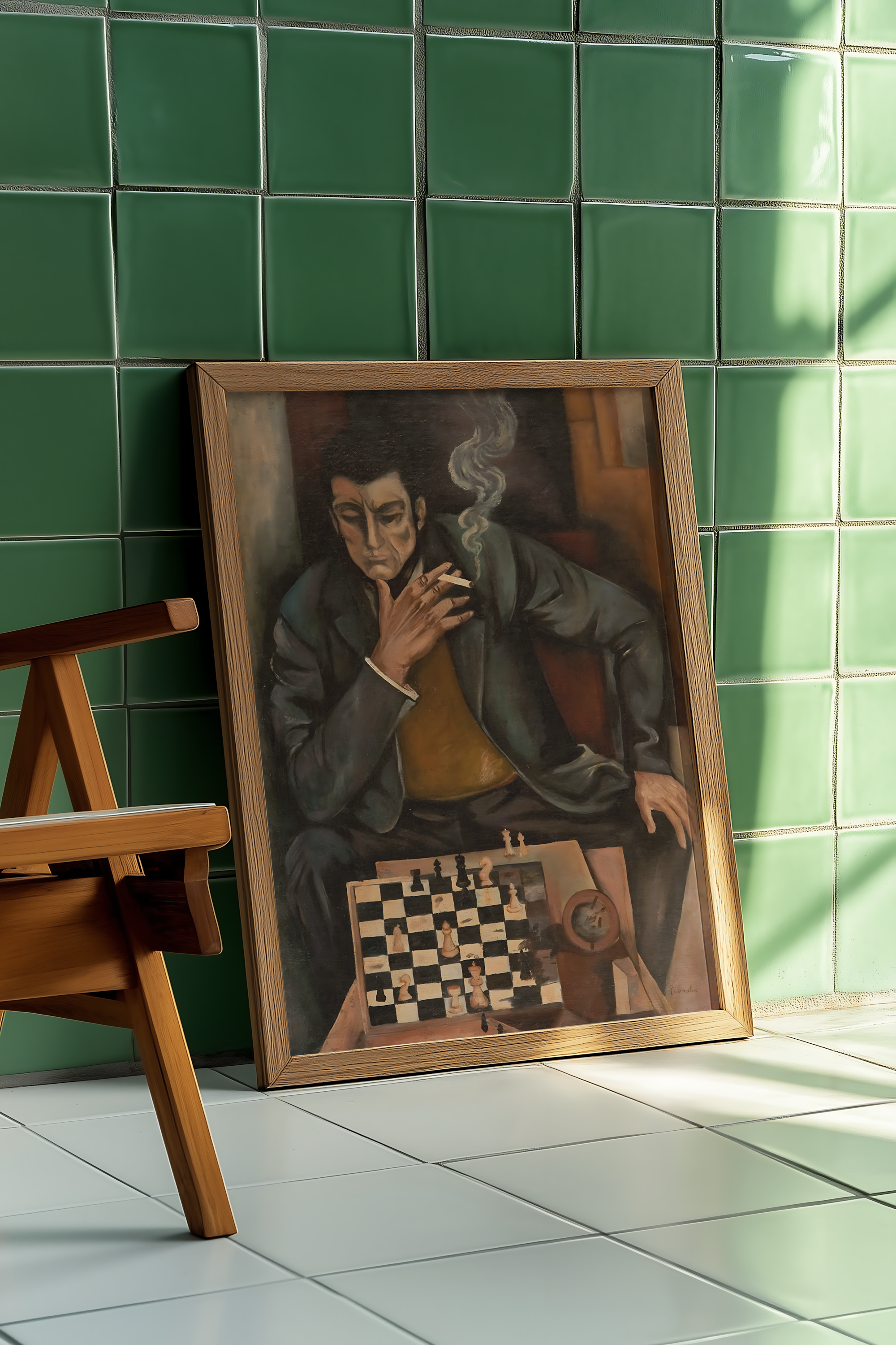 Constant Permeke - Albert Schweitzer playing chess (1946)