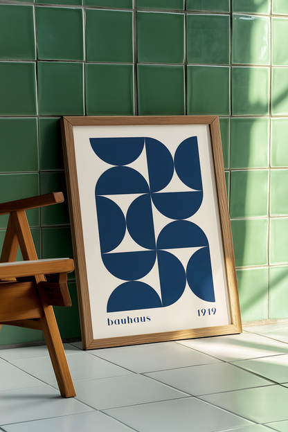 Bauhaus 1919 Blue Shapes