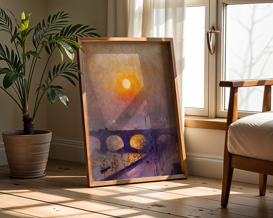 Émile Claus - Sunset over Waterloo Bridge (1916)