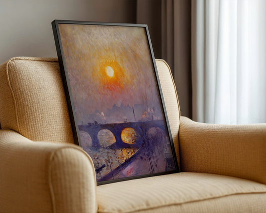 Émile Claus - Sunset over Waterloo Bridge (1916)