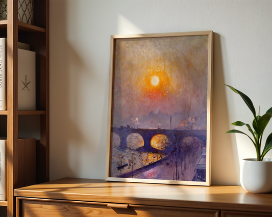 Émile Claus - Sunset over Waterloo Bridge (1916)