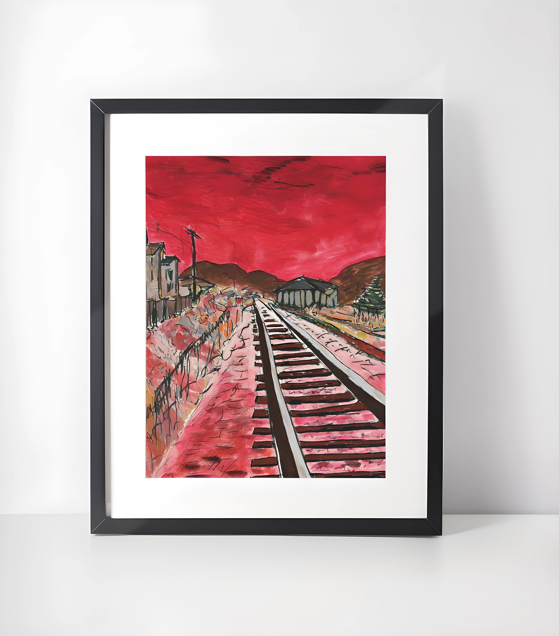 Bob Dylan 3 for 1 Kunstsamling - Kunsttrykk A3+/A3 - Uten ramme #2 Bob Dylan - Train Tracks Red 2010