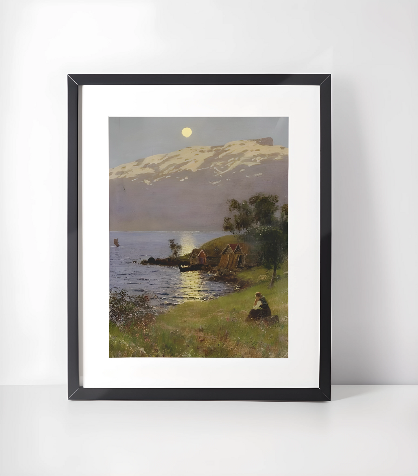 Hans Dahl (1849-1937) Kunstsamling - Kunsttrykk A3+/A3 - Uten ramme #6 Midnattsol over Fjorden