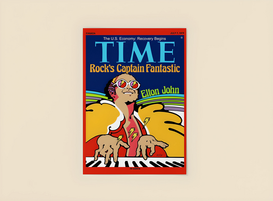 Elton John 1975 The Time Kunst- Blanding Musikk - Kunsttrykk A3+/A3 - Uten ramme