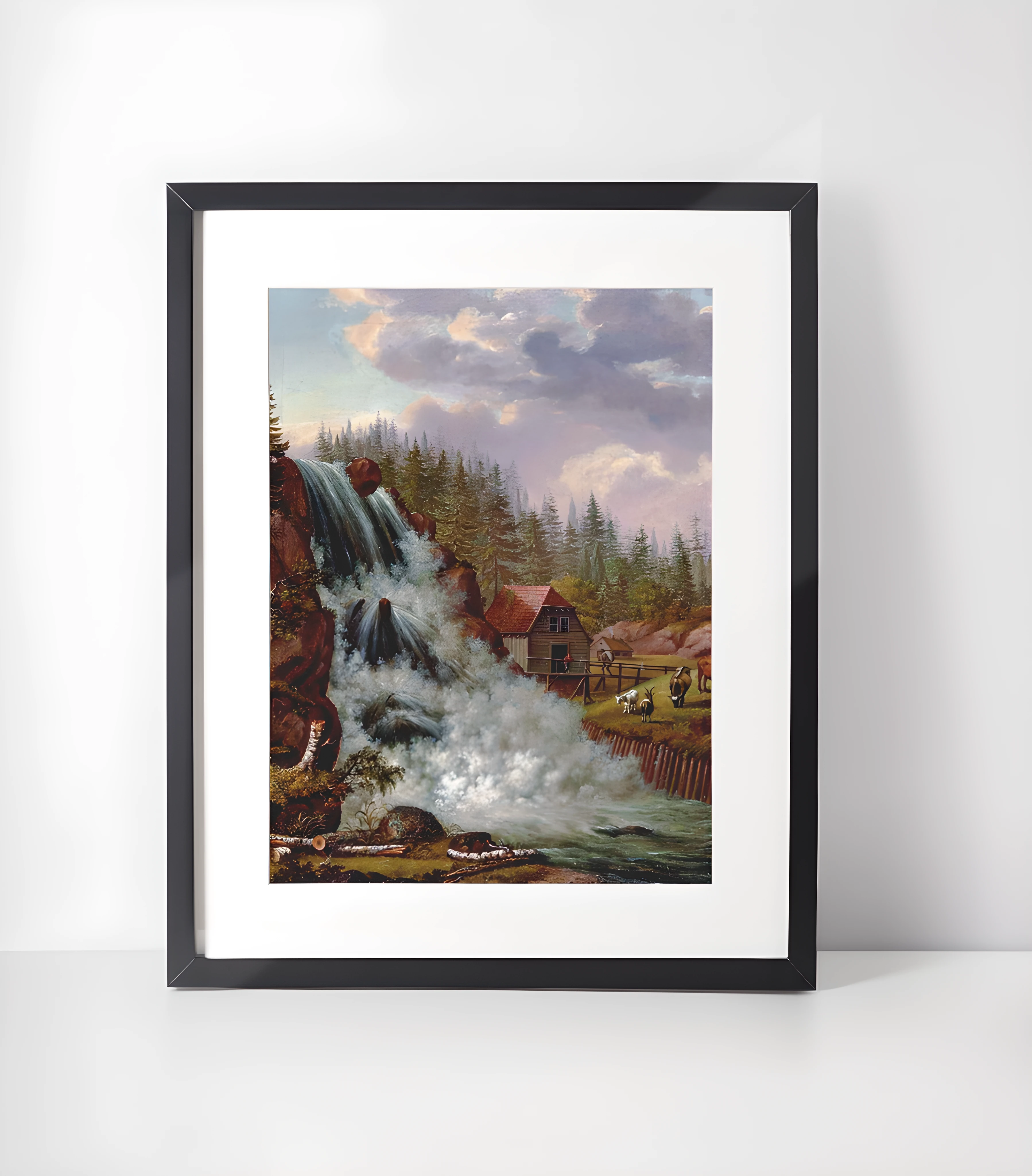 Johan Christian Dahl Samling - Kunsttrykk A3+/A3 - Uten ramme #1 Norsk Landskap - Rogna Vannfall