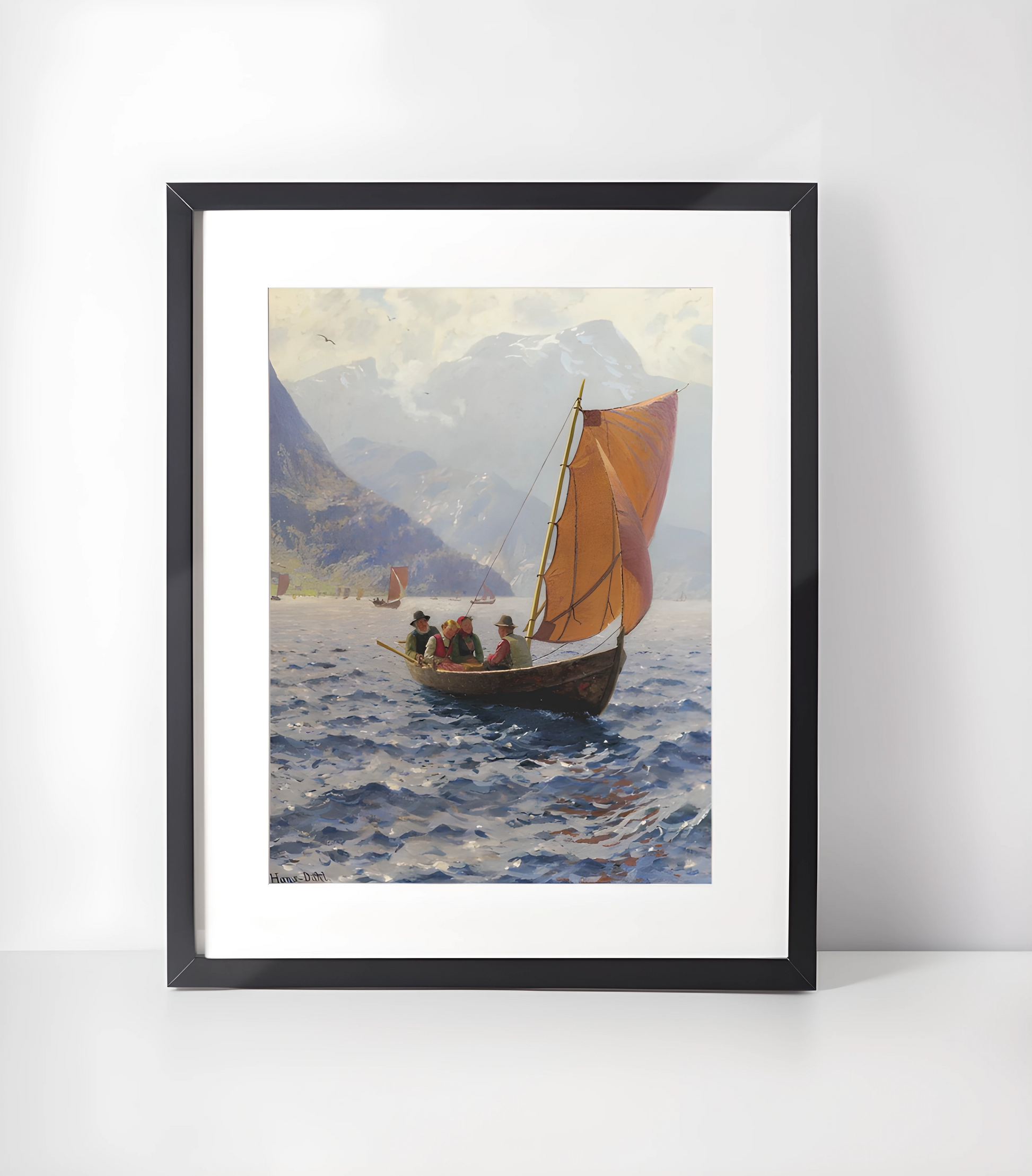 Hans Dahl (1849-1937) Kunstsamling - Kunsttrykk A3+/A3 - Uten ramme #7 Med God Vind