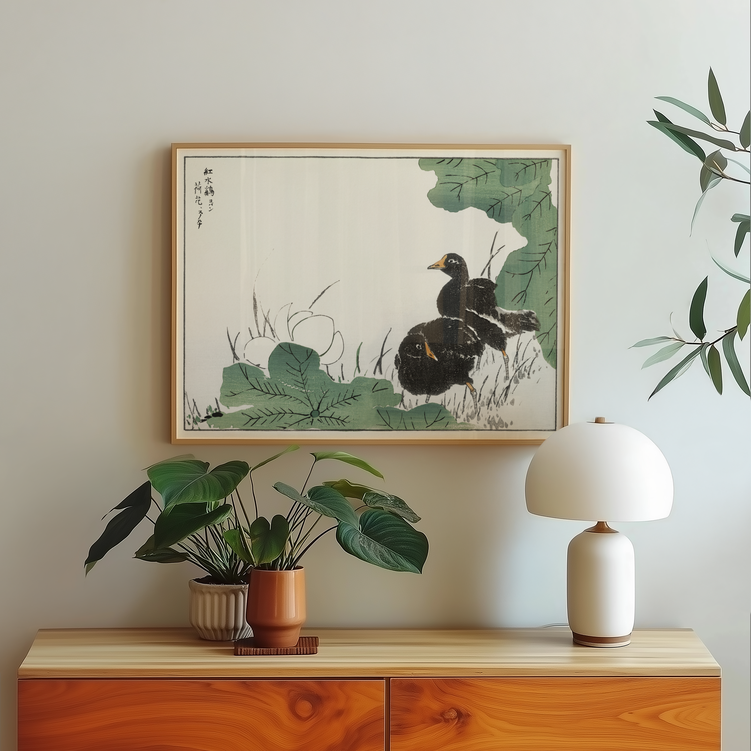 Numata Kashu - Coot Bird & Lotus Flower