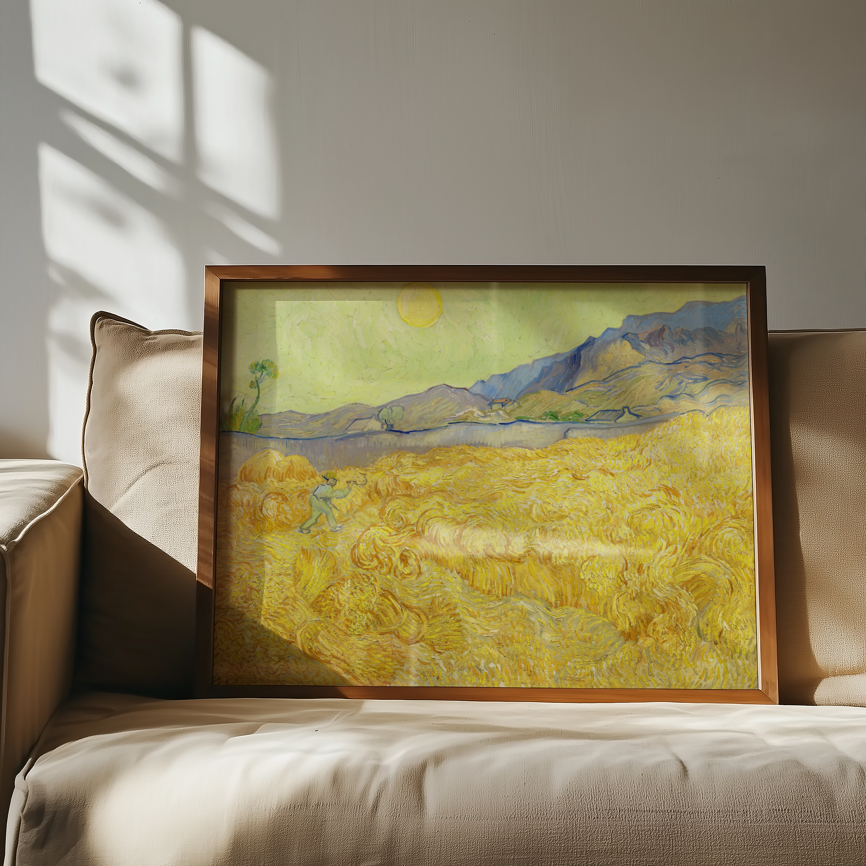 Vincent van Gogh - Kornåker med ljåmann (Wheatfield with a Reaper) 1889