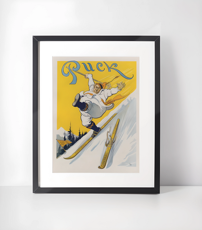 Gammeldags Ski Kunst - Samling - Kunsttrykk A3+/A3 - Uten ramme #1 Puck 1896 - Charles Jay Taylor