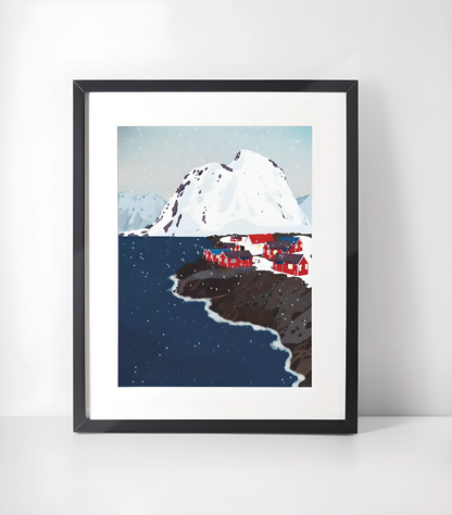 Norge Vintage Illustrasjoner Kunst -Kunstsamling - Kunsttrykk A3+/A3 - Uten ramme #3 Lofoten Vintage