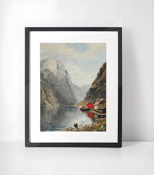 Hans Dahl (1849-1937) Kunstsamling - Kunsttrykk A3+/A3 - Uten ramme #9 En Sommerdag i Fjorden