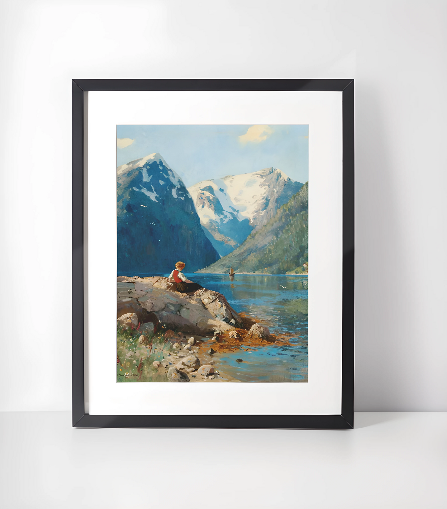 Hans Dahl (1849-1937) Kunstsamling - Kunsttrykk A3+/A3 - Uten ramme #2 Ved Esefjord
