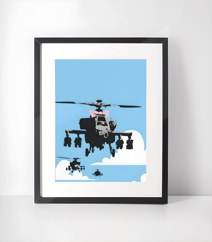 Banksy Gatekunst - Samling - Kunsttrykk A3+/A3 - Uten ramme #6 Helikopter av Banksy