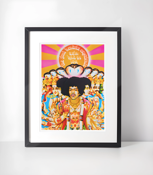 Limited Edition Kunst- Blanding Musikk - Kunsttrykk A3+/A3 - Uten ramme #9 Jimi Hendrix