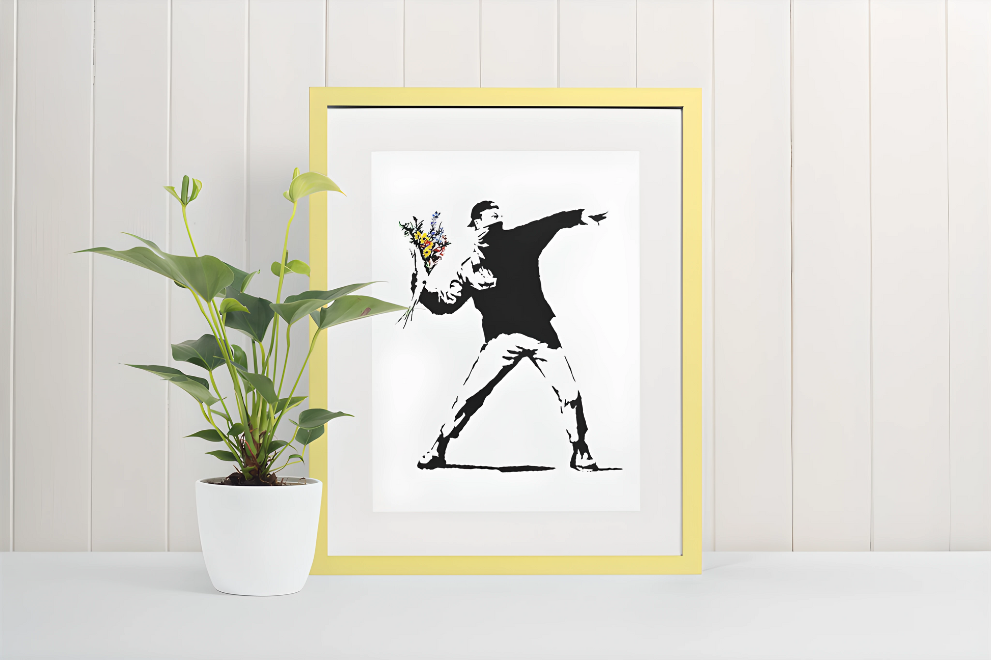 Populær blanding A4 & A5 Kunsttrykk (uten ramme) #7 Banksy Flower Thrower