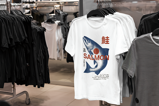 Salmon Japansk Kunst T-Skjorter [S,M,L] (Limited Edition)