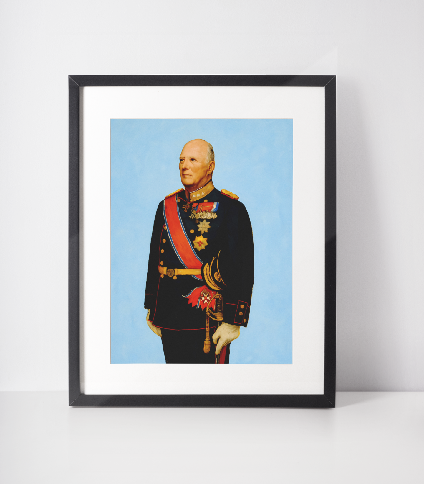 Kong Harald Kunstsamling Heilt Konge Lyseblå