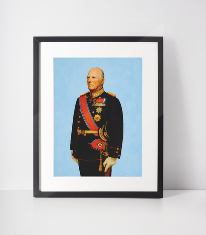 Kong Harald Kunstsamling Heilt Konge Lyseblå