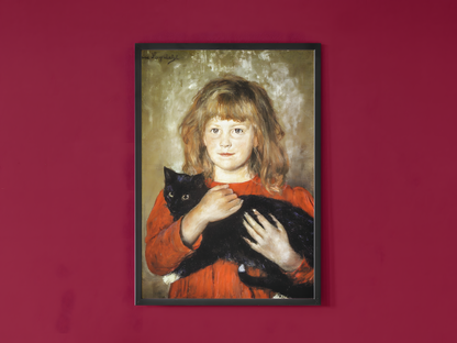 Hans Heyerdahl Kunstsamling • Blanding av ulike verk #6 Jente med katt