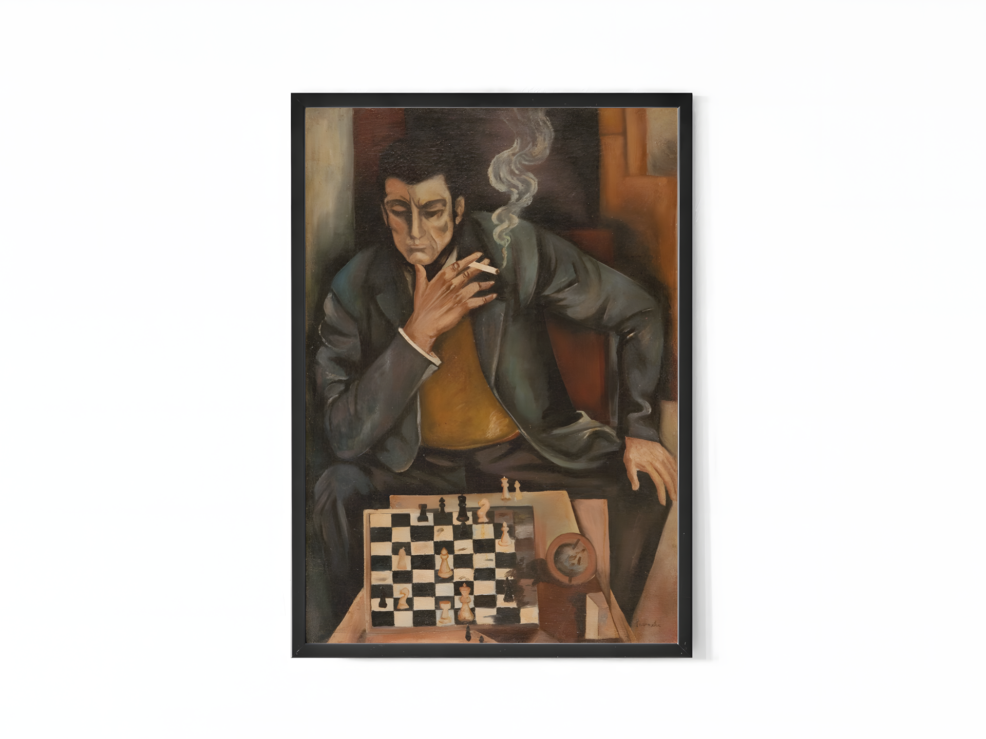 Constant Permeke - Albert Schweitzer playing chess (1946)