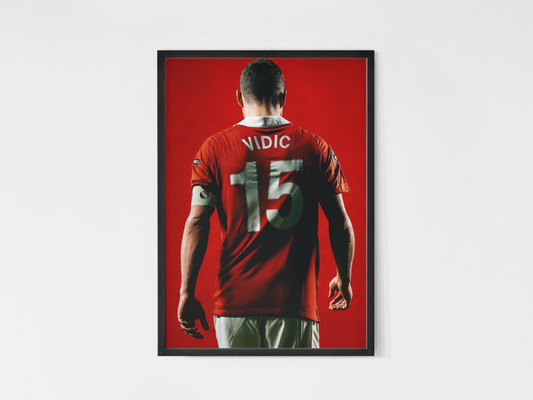 Fotball Legender Samling - Kunsttrykk A3+/A3 - Uten ramme Nemanja Vidic