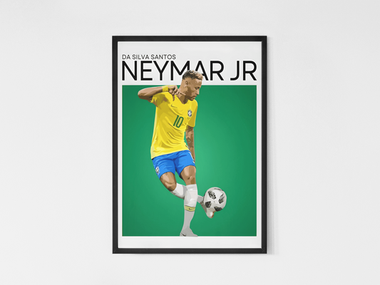 Fotball Legender Samling - Kunsttrykk A3+/A3 - Uten ramme Neymar Jr.
