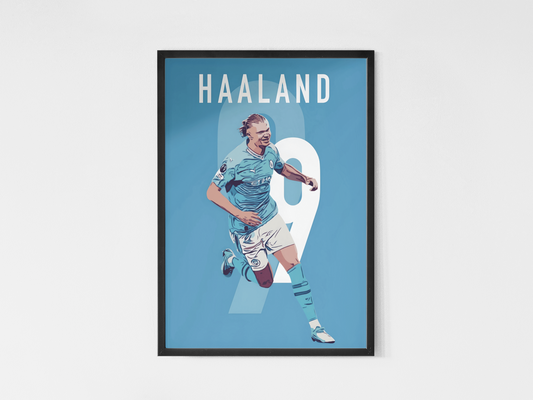 Fotball Legender Samling - Kunsttrykk A3+/A3 - Uten ramme Haaland