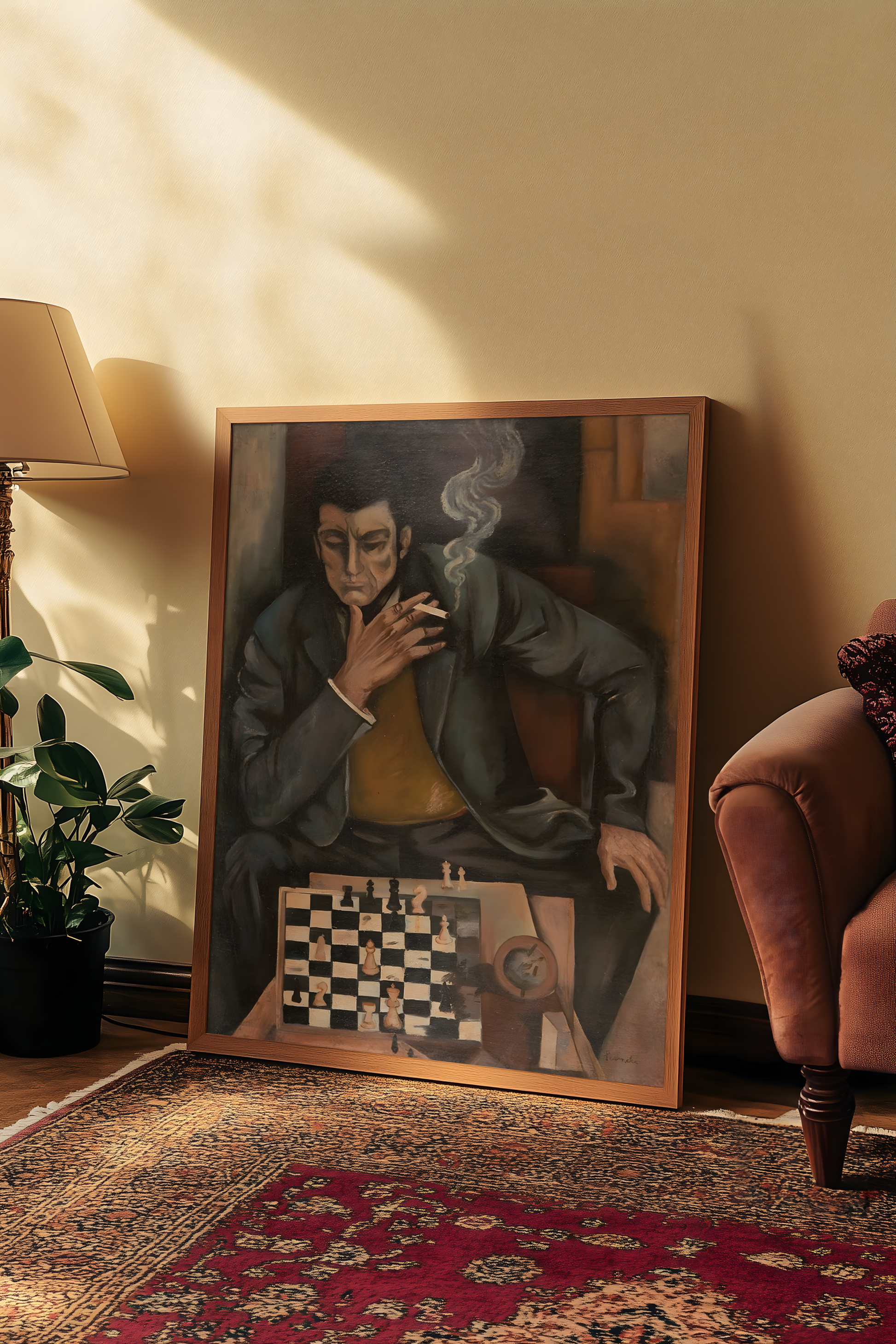 Constant Permeke - Albert Schweitzer playing chess (1946)