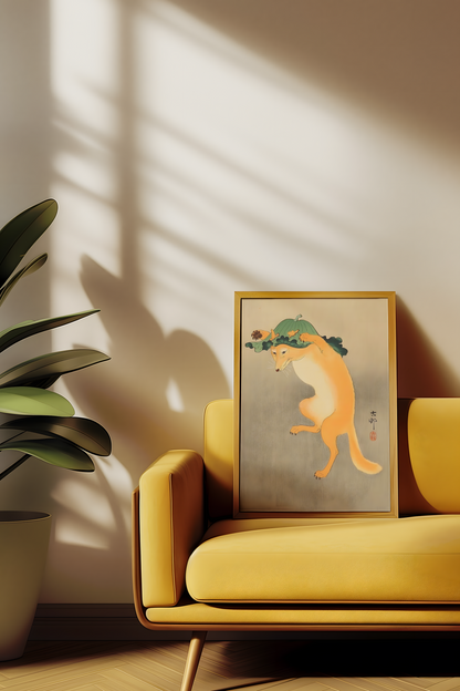 Ohara Koson - Dancing Fox (1910s)