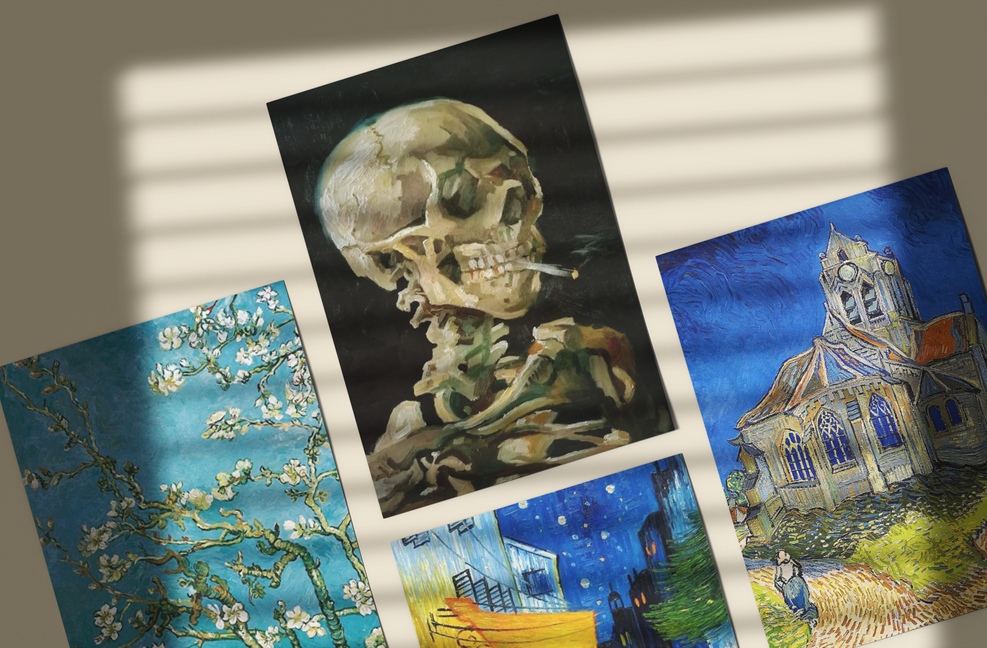 Van Gogh 4x malerier serie - Kunsttrykk A5 Full serie 4x Van Gogh A5 Størrelse A5 (14.8 cm x 21 cm)