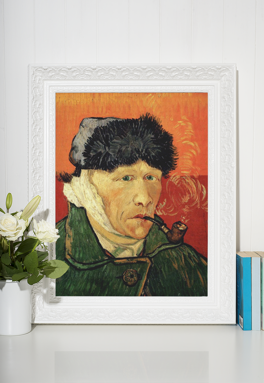 Vincent Van Gogh Portretter Kunstsamling - Kunsttrykk A3+/A3 - Uten ramme #2 Self-Portrait with Bandaged Ear and Pipe (1889)