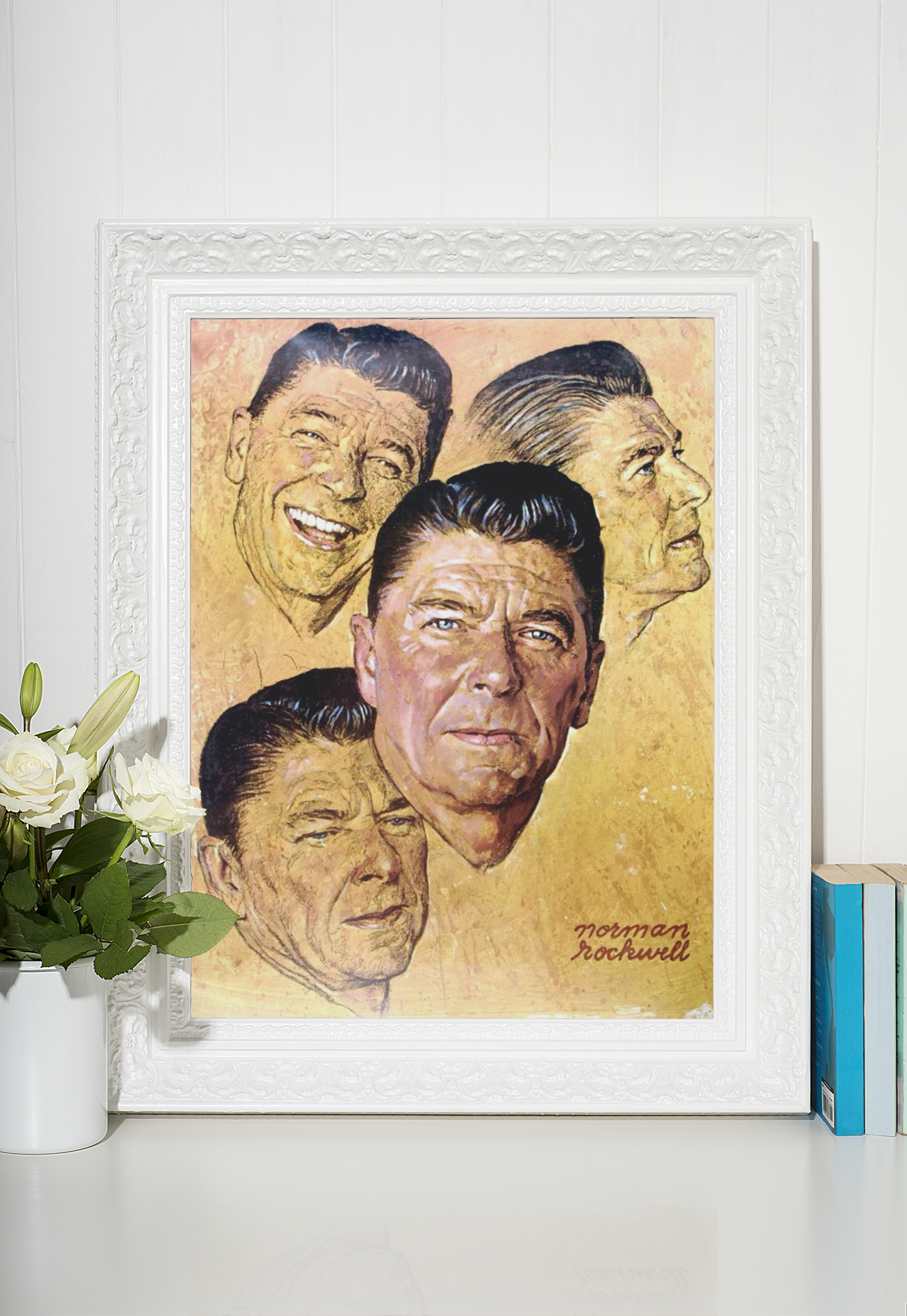 Norman Rockwell Amerikanske Presidenter Kunstsamling - Kunsttrykk A3+/A3 - Uten ramme #1 Ronald Reagan (Rockwell)