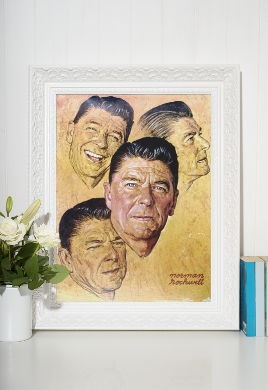 Norman Rockwell Amerikanske Presidenter Kunstsamling - Kunsttrykk A3+/A3 - Uten ramme #1 Ronald Reagan (Rockwell)