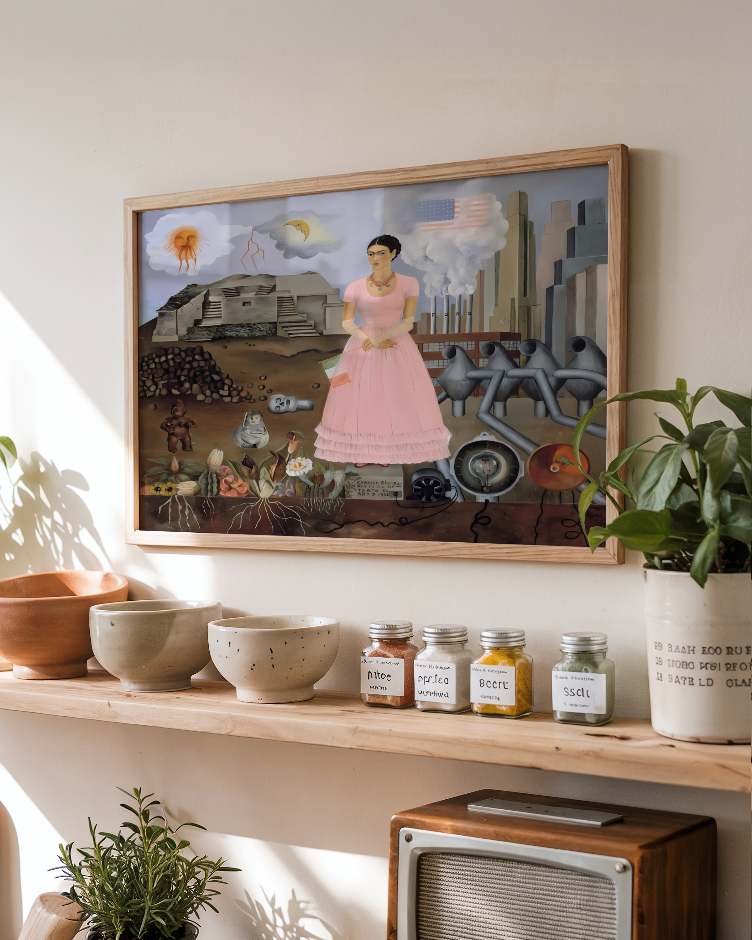 Frida Kahlo - Selvportrett på grensen mellom Mexico og USA (1932)