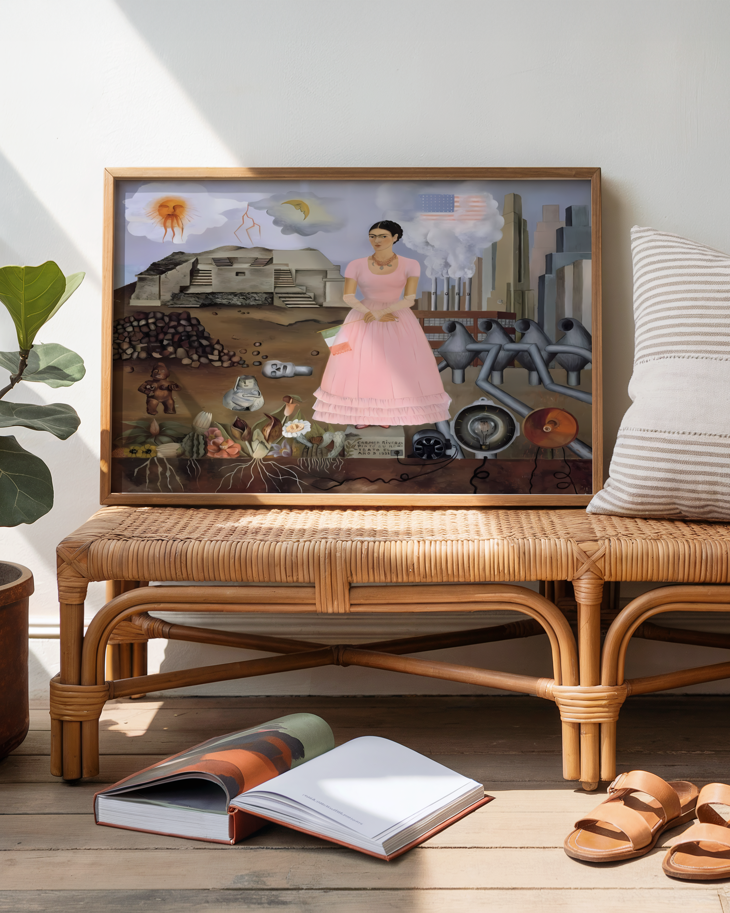Frida Kahlo - Selvportrett på grensen mellom Mexico og USA (1932)