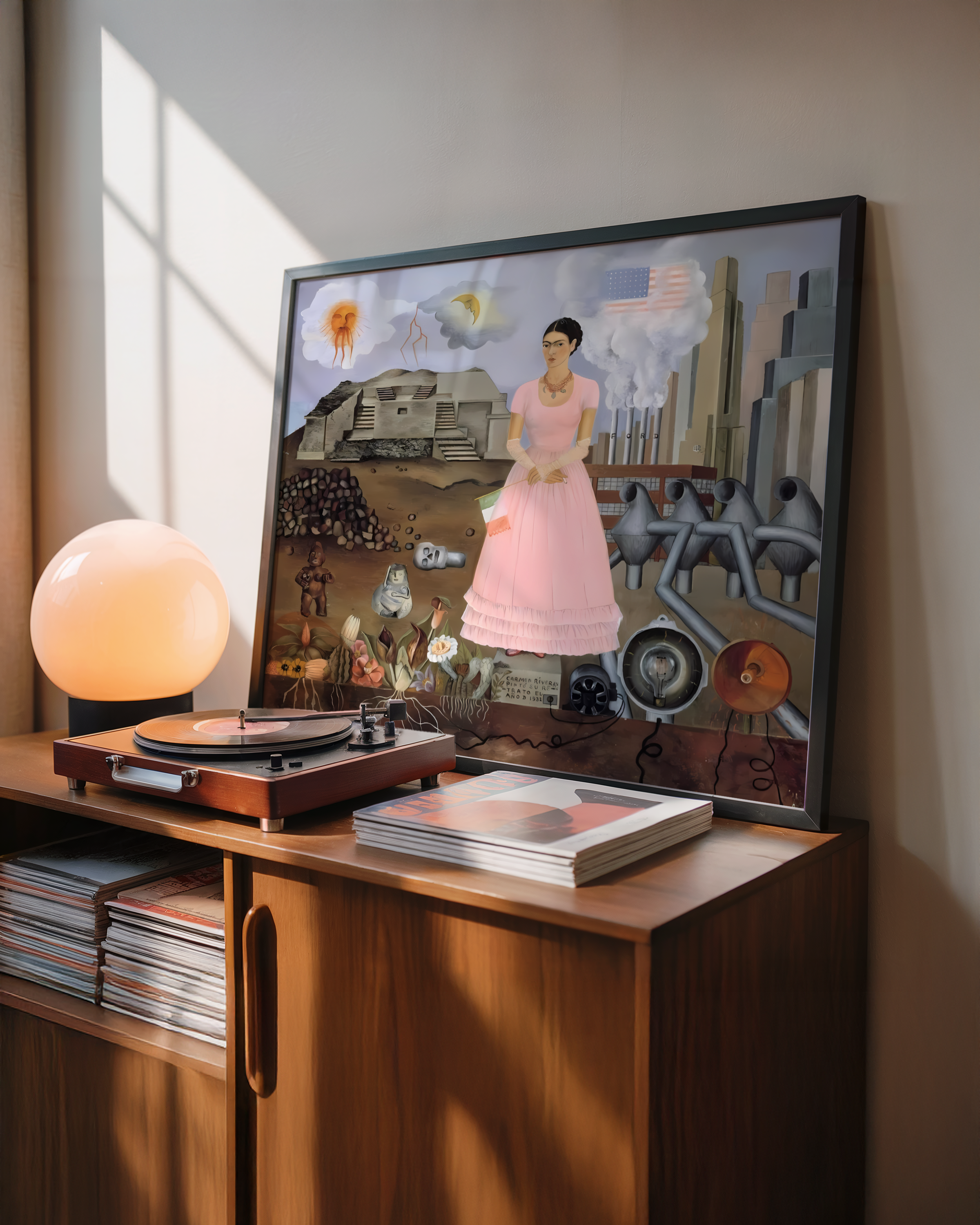 Frida Kahlo - Selvportrett på grensen mellom Mexico og USA (1932)