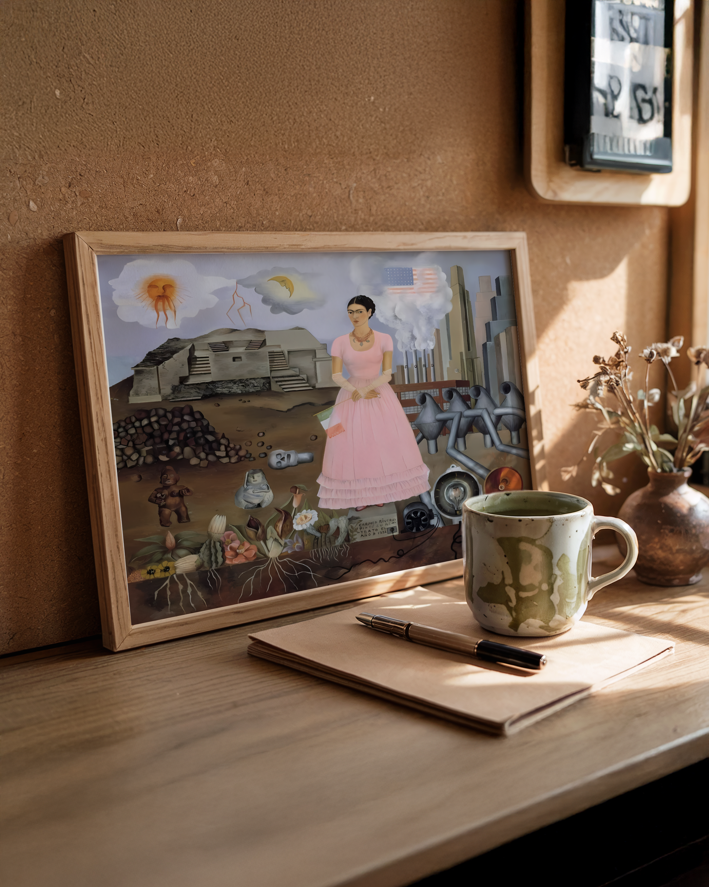 Frida Kahlo - Selvportrett på grensen mellom Mexico og USA (1932)