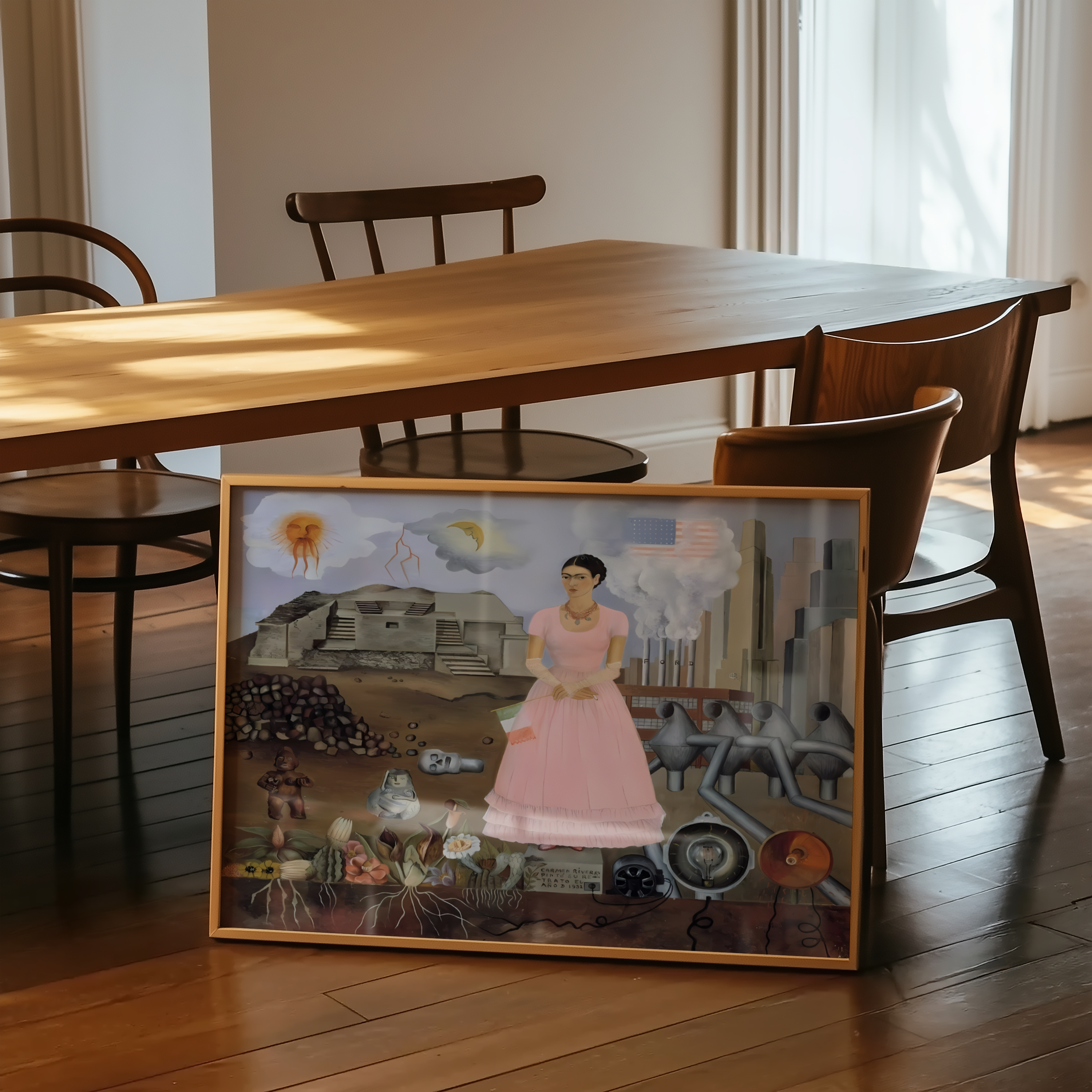 Frida Kahlo - Selvportrett på grensen mellom Mexico og USA (1932)