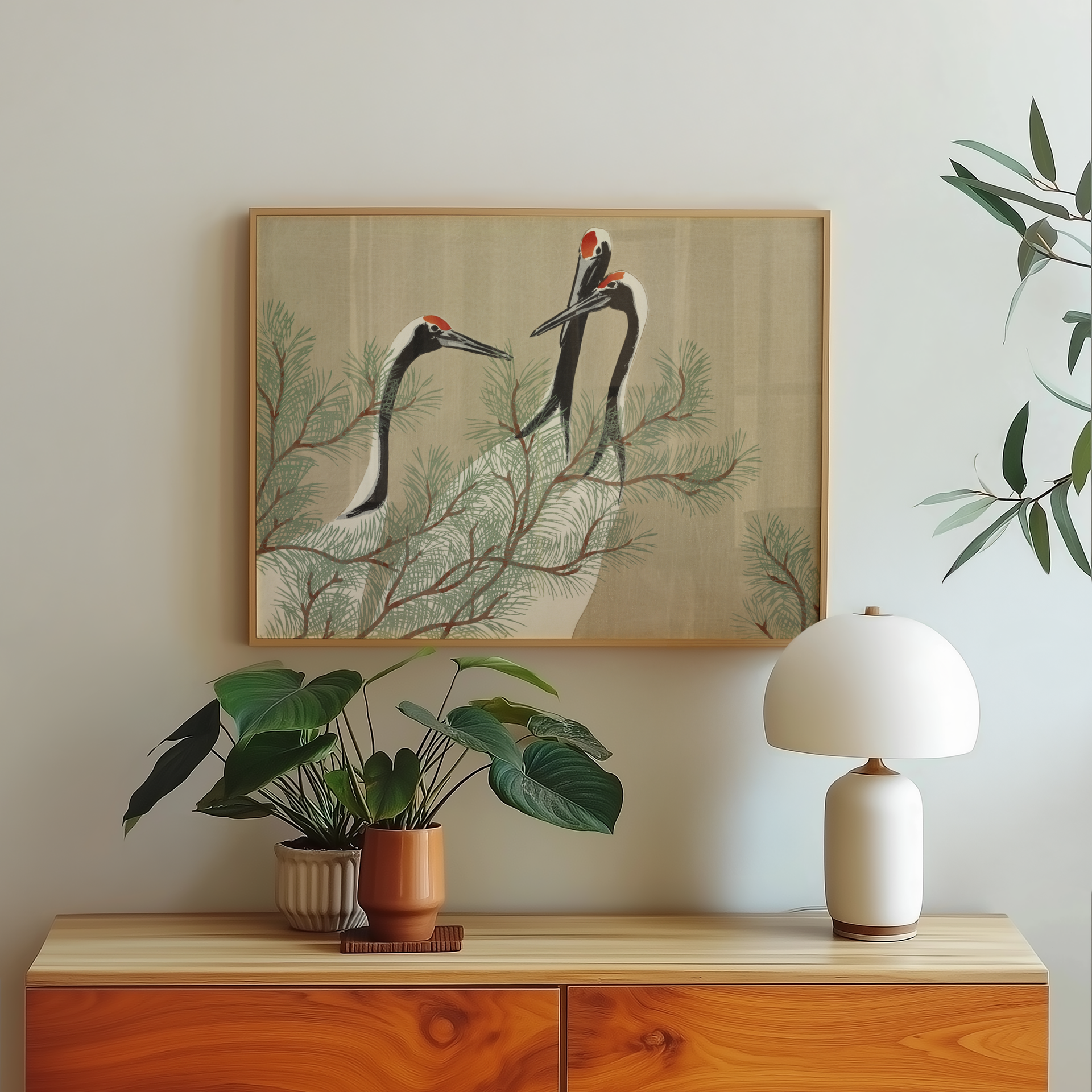 Kamisaka Sekka - Cranes from Momoyogusa