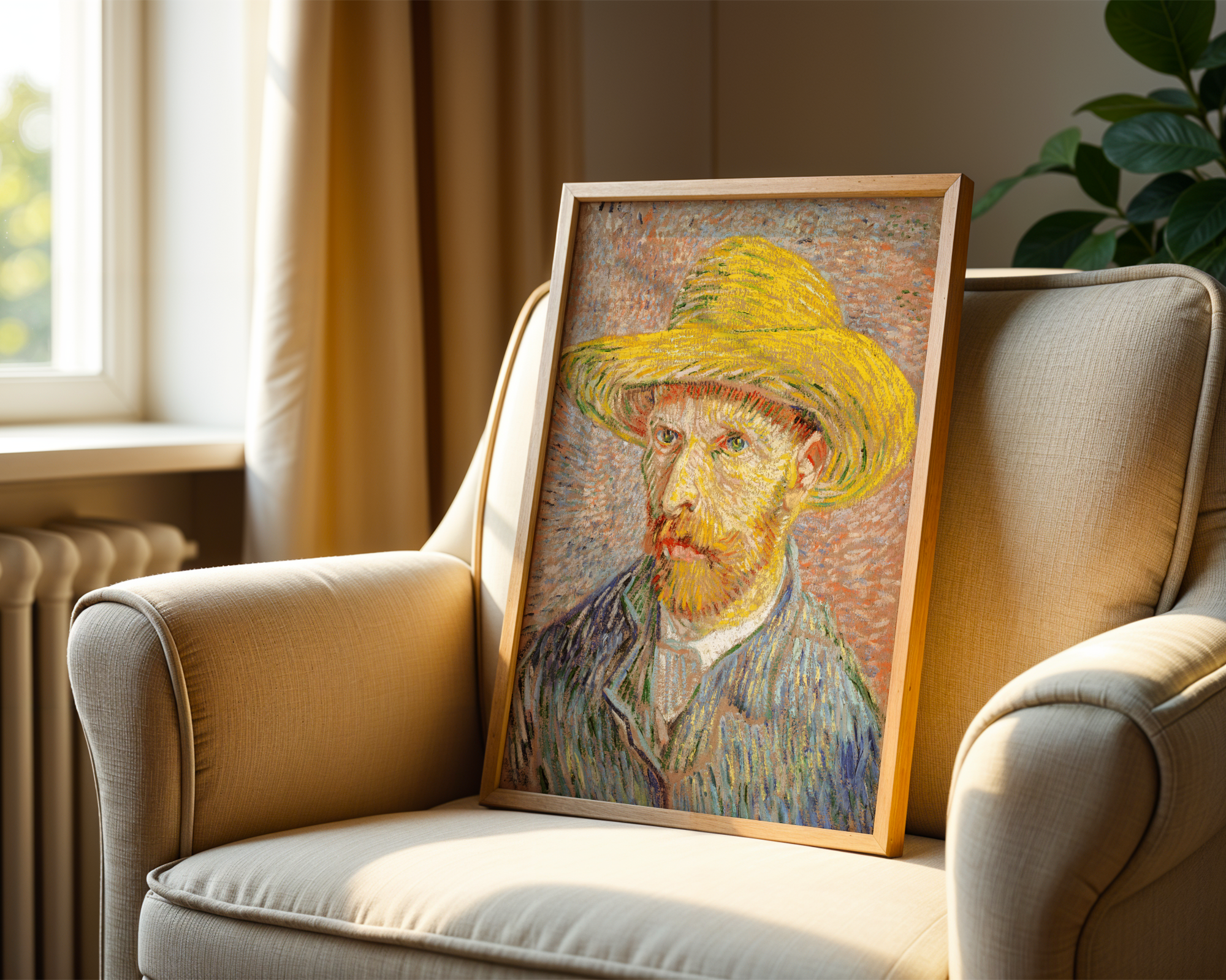 Vincent van Gogh - Selvportrett med stråhatt (1887)